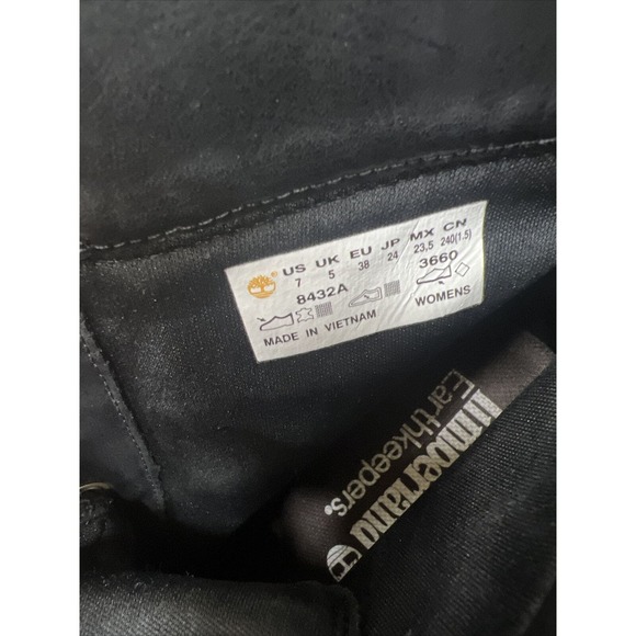 Timberland 8432A Women's Earthkeeper Glancy High Heel Black Leather Boots Sz 7 - Picture 8 of 12